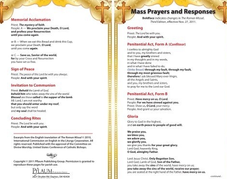 catholic mass prayers