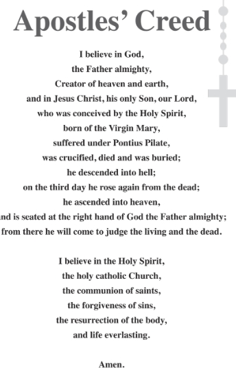 apostles creed catholic prayer